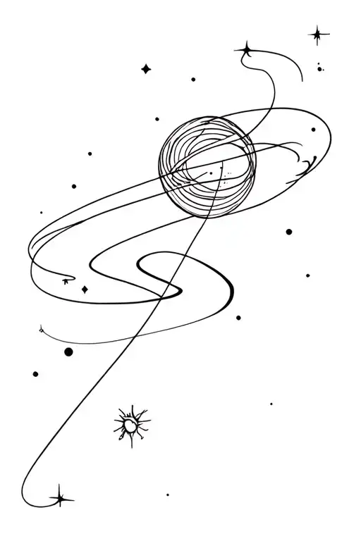 Galaxy And Lines Going