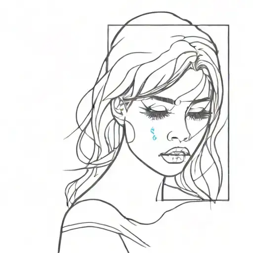 Black Hair Girl Broken Heart Made