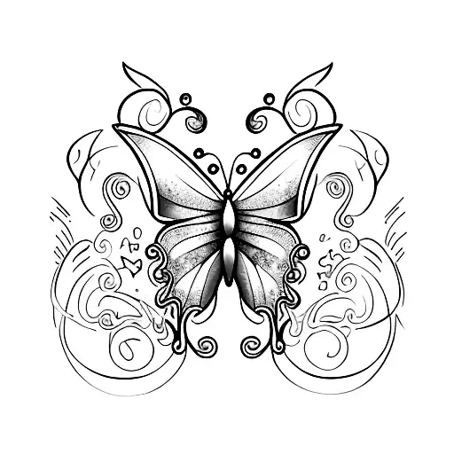 Butterfly With Aquarius With Galaxy