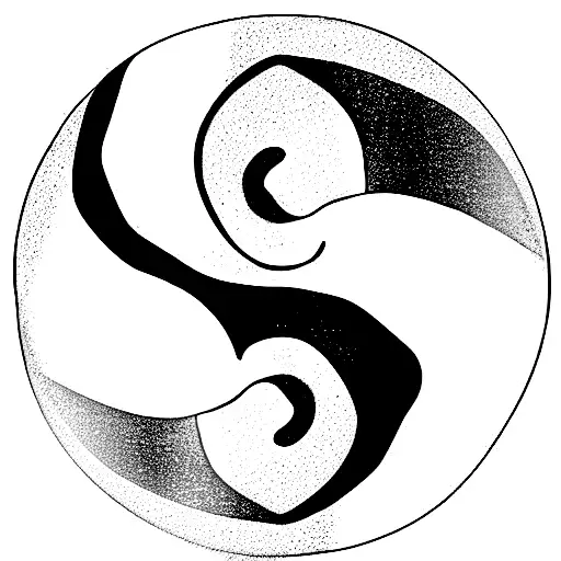 Space And Ocean Inside Ying Yang Symbol