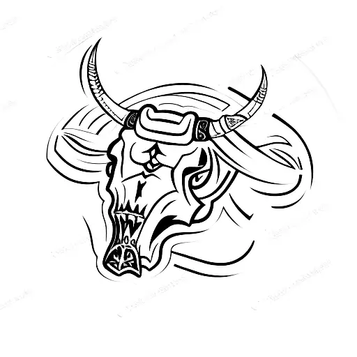 Bull Skull With The Letters L And D