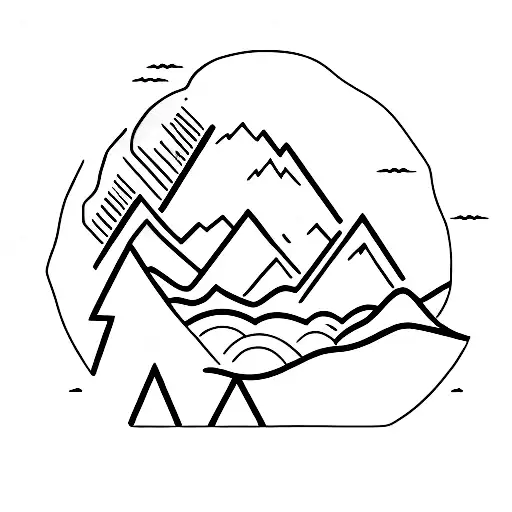 A Trail Runner Silhouette Running Through A Mountain Range