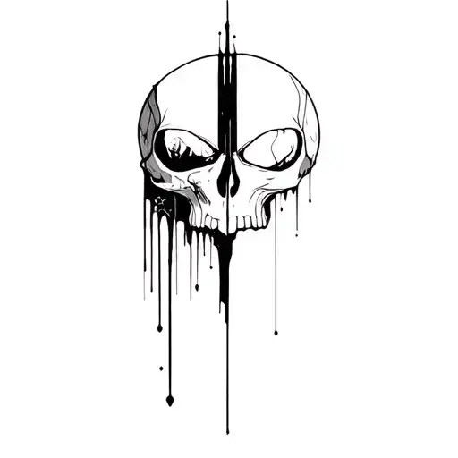 Skull With Abstract Dark Things Around And It Should Look Like One Picture In Goth Style