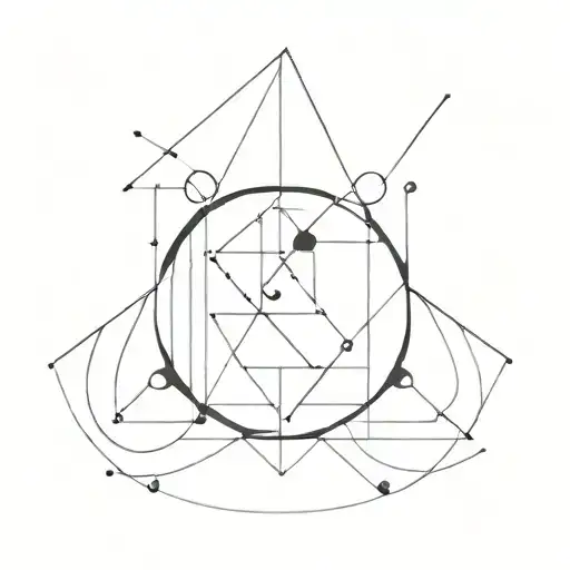 Abstract Geometric Design Incorporating Elements Representing Father-son Bond