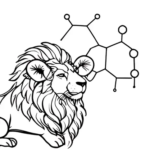 Lion And Ram With The Oxytocin Molecule