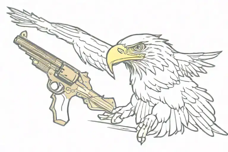 Bald Eagle And Revolver