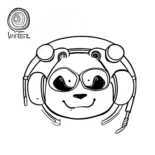 A Panda Wearing Headphones And Coding On A Computer