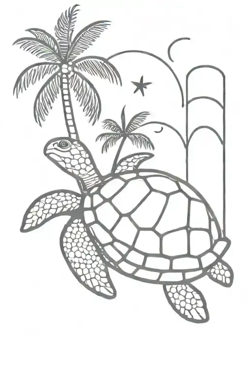 Turtle Ans Palm Tree