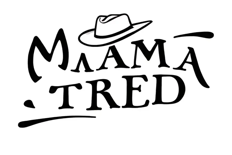 Western Font That Says Mama Tried With A Cowboy Hat On Top