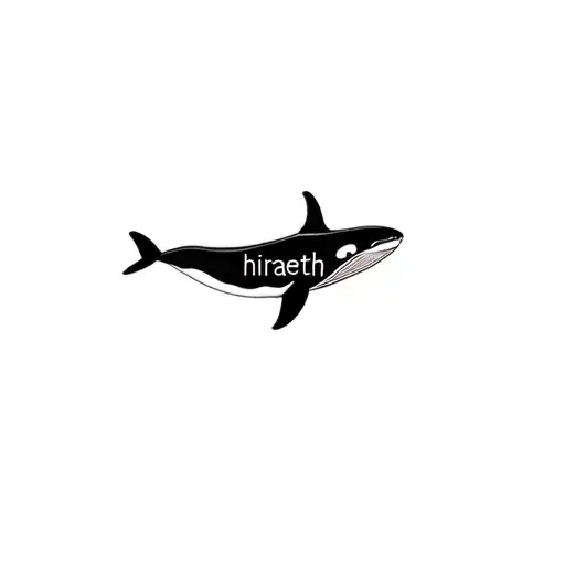 Whale Or Orca With The Word Hiraeth Word Art