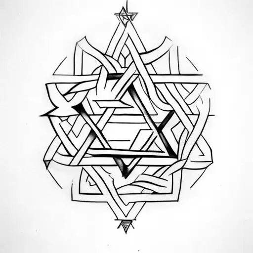 Star Of David Wrapped In An Olive Branch