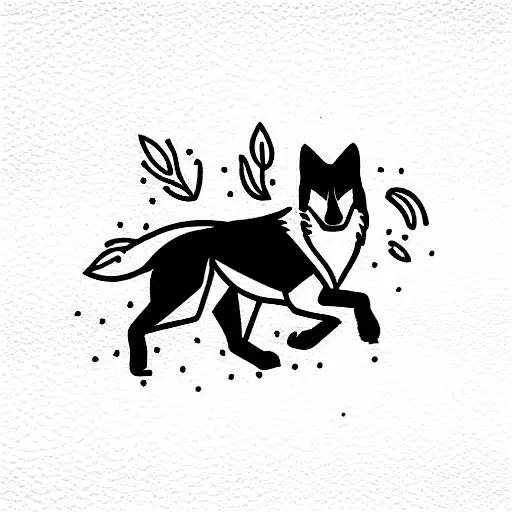 Running Wolf With Flower Fur