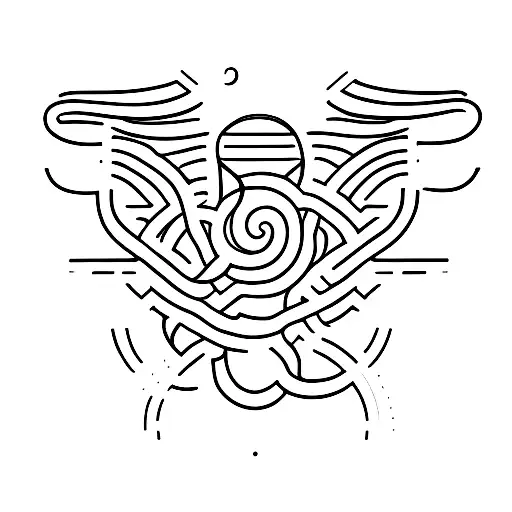 A Minimalist Tattoo Of A Coffee Bean Morphing Into A Philosophical Symbol