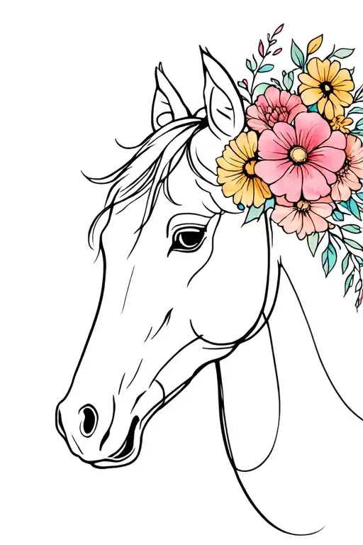 Horse And Flowe Bouquet Made