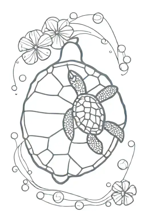 Sea Turtle With Sand Dollar As Its Shell Pattern
