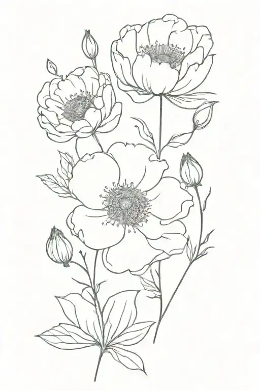Peonie Daisy And Poppy