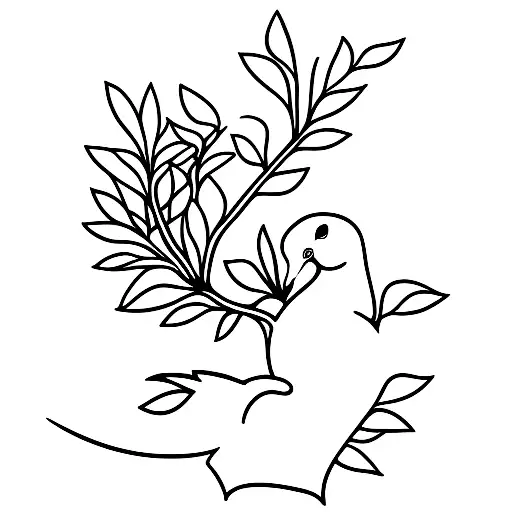 Dove Holding Olive Branch