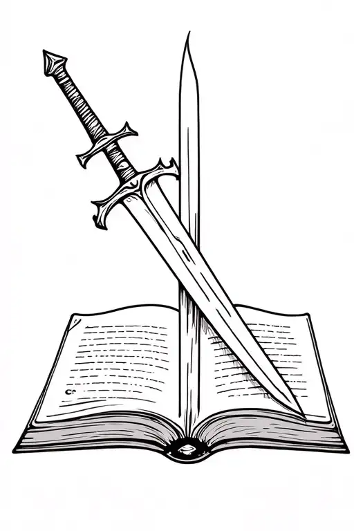 Book With Sword Piercing