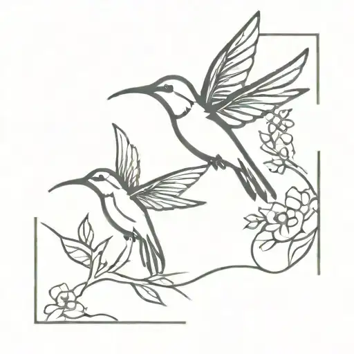 Hummingbird With Cross And Flowers