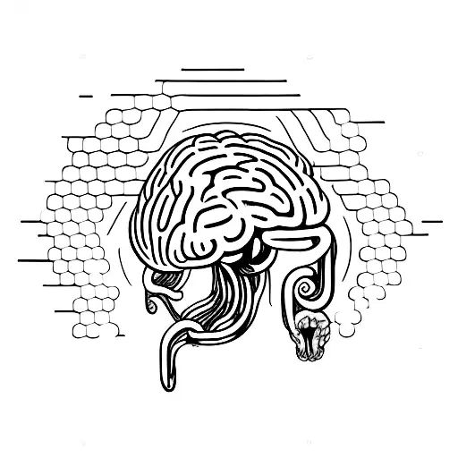 Creat Alien With Human Brain In Hands