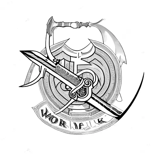 Sword With Text In Between