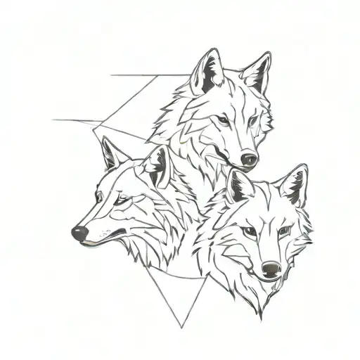 3 Simple Wolves Representing Unity And Brotherhood Of My 2 Brothers