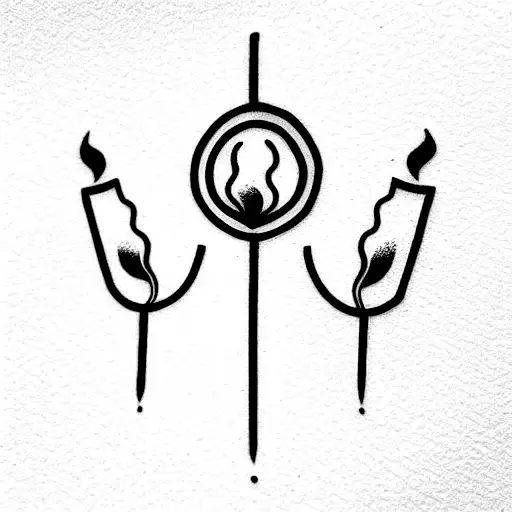 Small Matching Tattoos For Three Friends That Is Related To Smoking