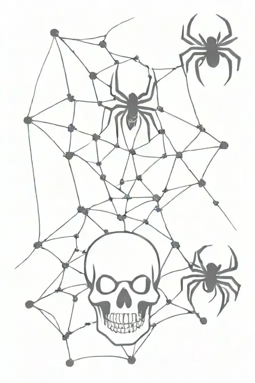 Skull Shaped Spider Web Design