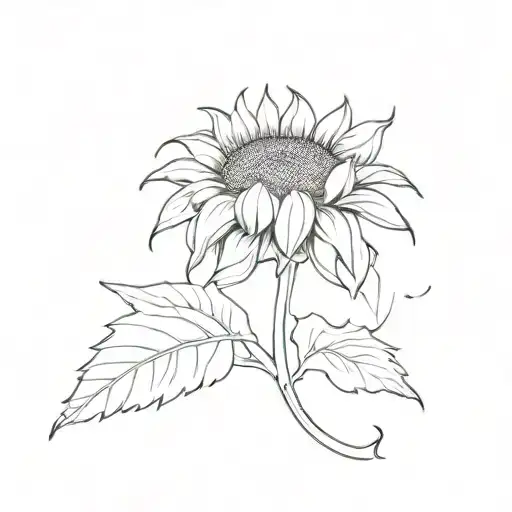 A Minimalist Design Of A Sunflower Floating In Space