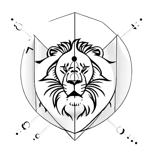 Lion With A Table Tennis Bat In His Hand