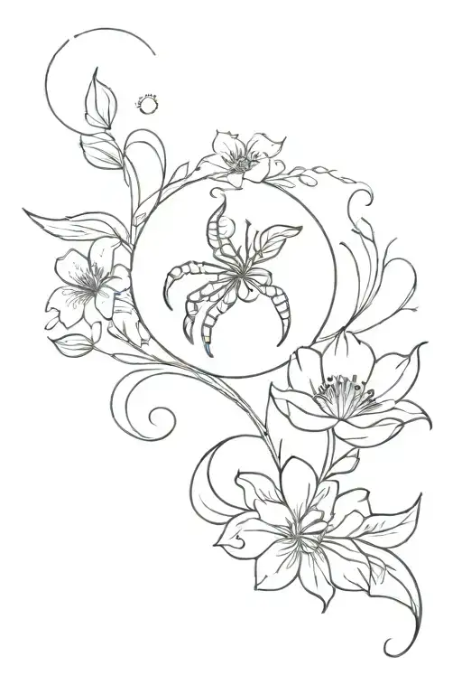 Fine Line Floral London Scorpio Feminine Growth