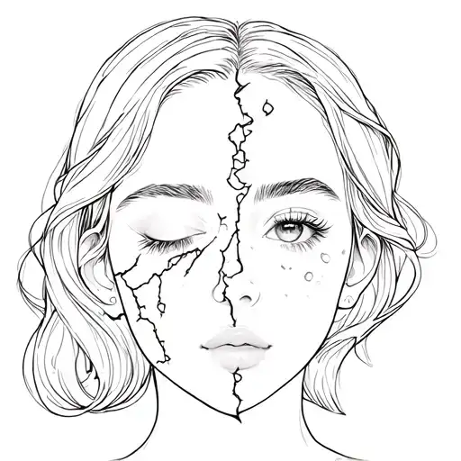 A Beautiful Girl Whose Skin Is Peeling Off Half Of Her Face