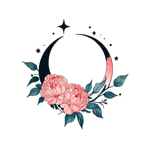 Peonies Moon Sun Moon Stars