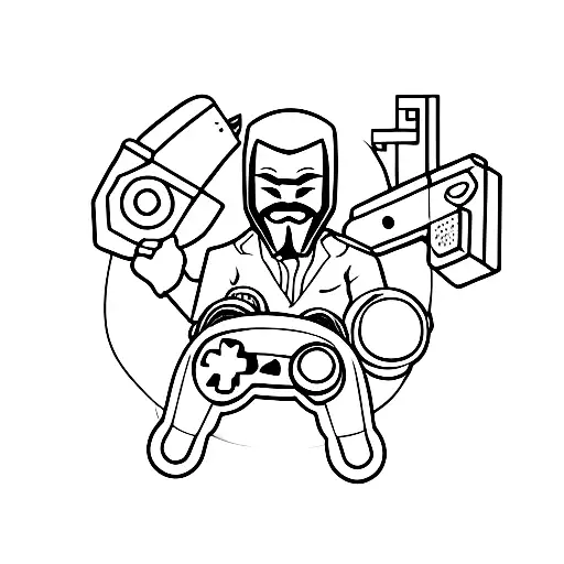An Anonymous Figure With A Gaming Console Controller As Their Weapon