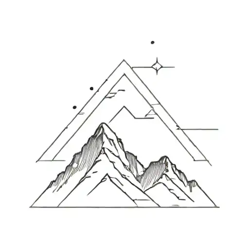 A Minimalist Mountain Range With A Small Heart Hidden In The Design