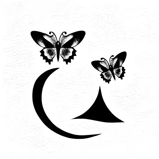 Chalkhill Butterfly With Crescent Moon
