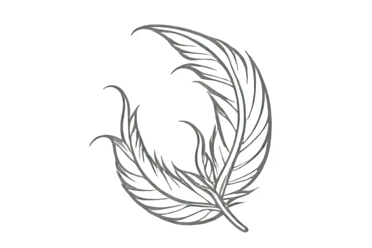 Single Dainty Feather Feather Feather