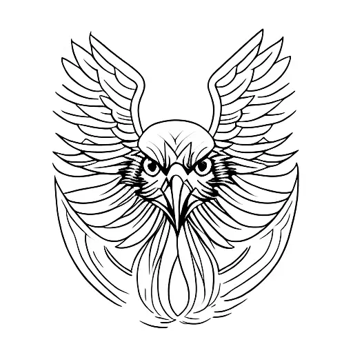 An Eagle Soaring Through A Fiery Sky