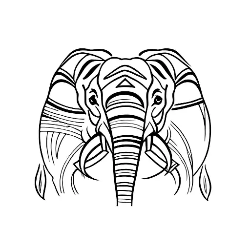Muay Thai Elephant Silhouette