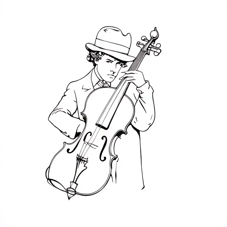 Sherlock Holmes Silhouette Mit Violine