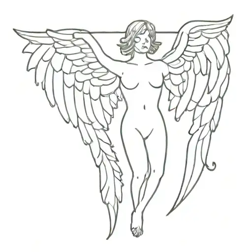 Icarus Falling Angel With Feathers