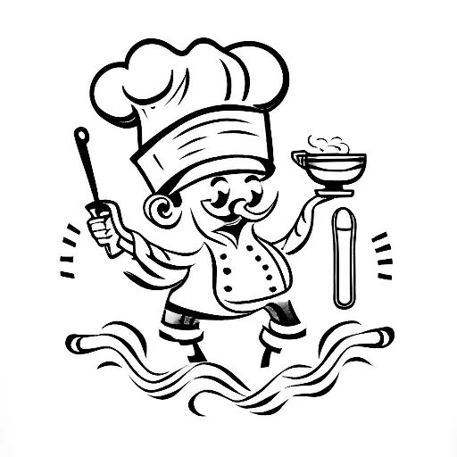 Shrimp In Chef Hat Holding Skillet