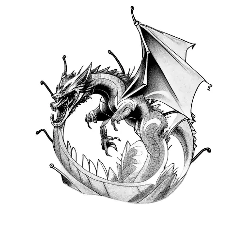 An Anime-inspired Tattoo Of A Soundwave Transforming Into A Dragon