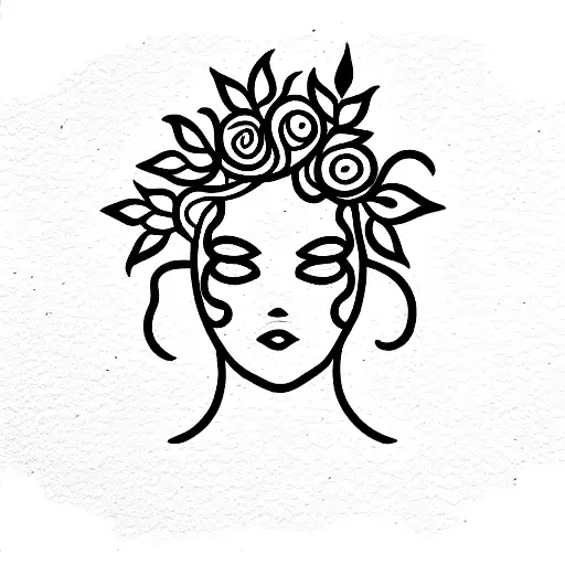 Medusa With Minimalist Flower