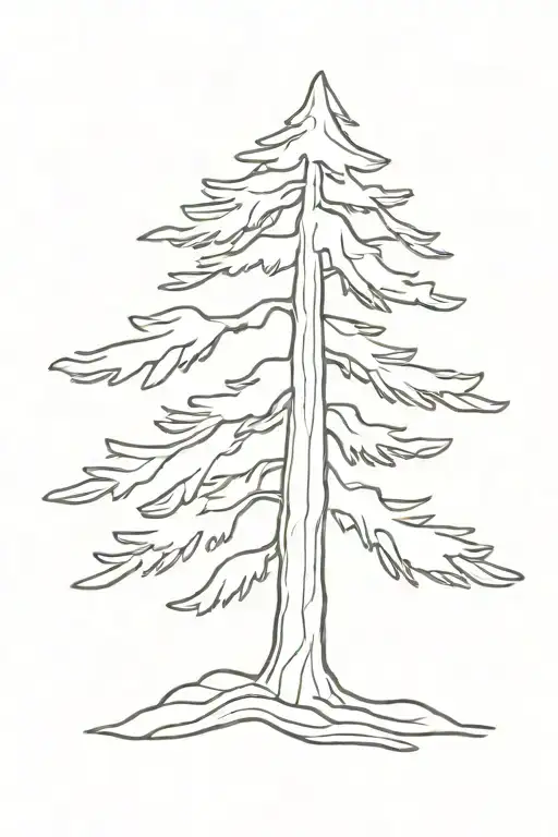 A Pine Tree With A Long Hair