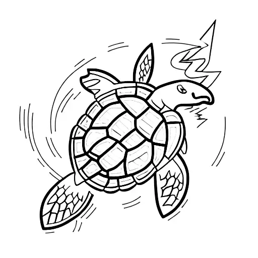 Turtle Riding A Lightning Bolt