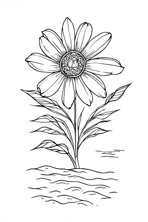 Flower And Beach And Sun