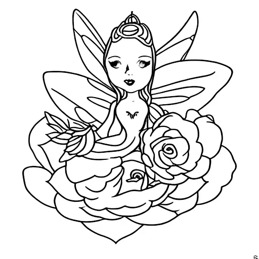 Fairy Rising From Flower