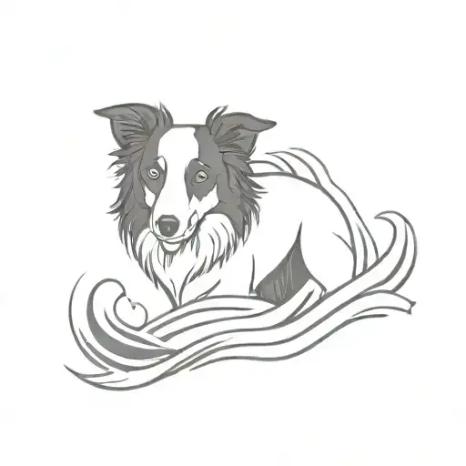 Border Collie Water Waves