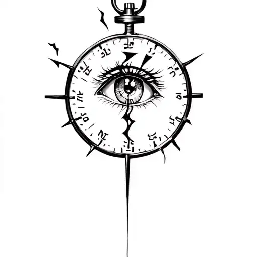 Broken Stopwatch With Anime Eye Inside